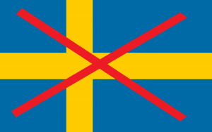 svensk flagga överkryssad