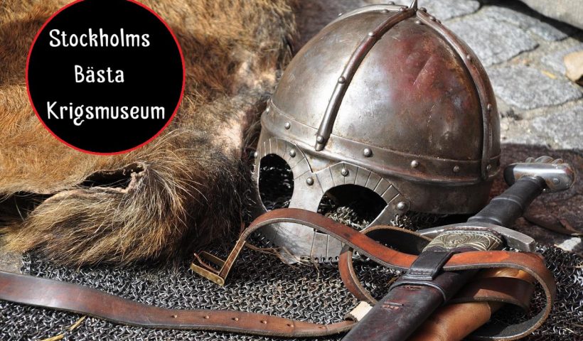 Vikingarustning med texten: Stockholms Bästa Krigsmuseum