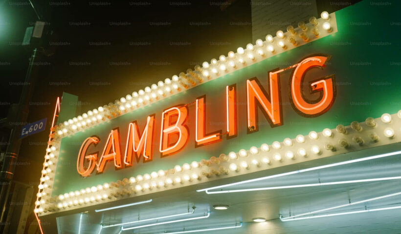 Skylt med texten: Gambling