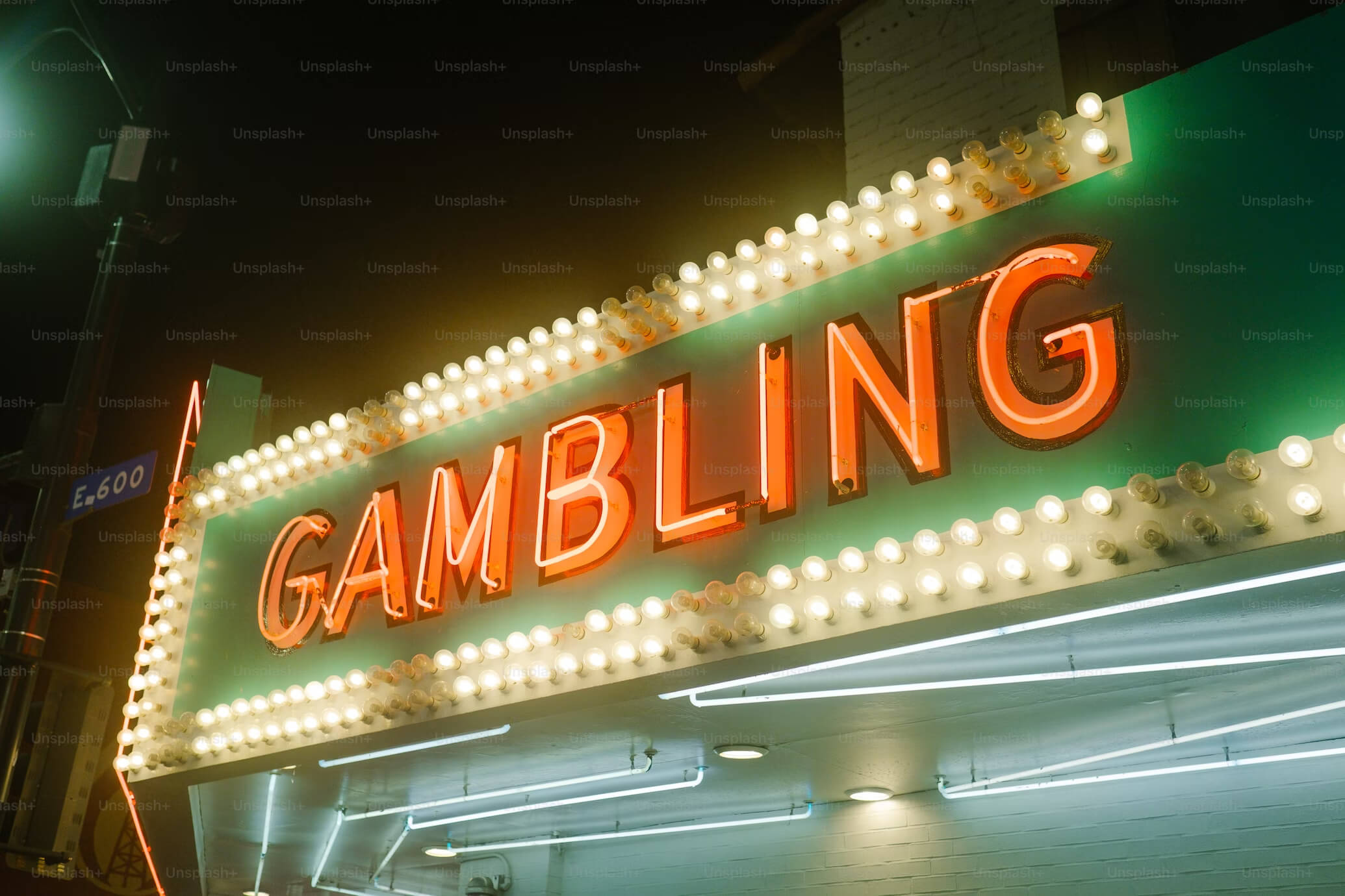 Skylt med texten: Gambling